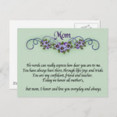 Pansy Scrolls-Briefkaart Briefkaart (Voorkant / Achterkant)