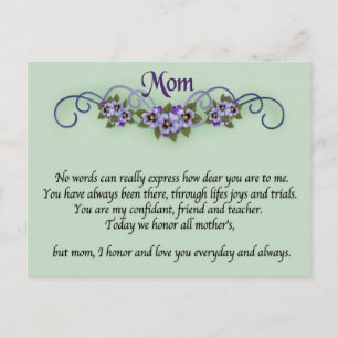 Pansy Scrolls-Briefkaart Briefkaart