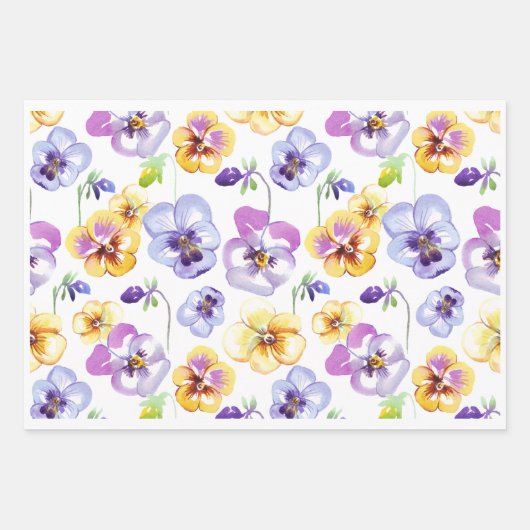 Pansy Seamless Inpakpapier Vel (Voorkant)