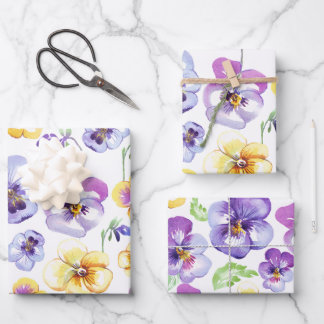 Pansy Seamless Inpakpapier Vel