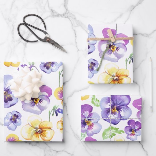 Pansy Seamless Inpakpapier Vel (Voorkant)