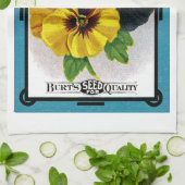Pansy Seed Packet Label Theedoek (Gevouwen)