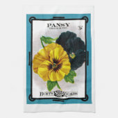 Pansy Seed Packet Label Theedoek (Verticaal)