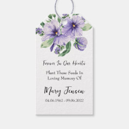 Pansy Seed Packet Memorial Begrafenisgeschenk Labe Cadeaulabel