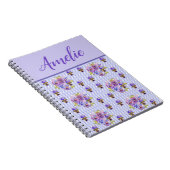 Pansy Shabby Viola Paarse  Floral Flower Notitieboek (Rechterzijde)