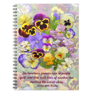 Pansy Spray # 2 ~ Note Book with Quote Notitieboek