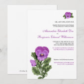 Pansy Spring Floral Formele bruiloft uitnodiging (Voorkant / Achterkant)