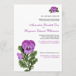 Pansy Spring Floral Formele bruiloft uitnodiging