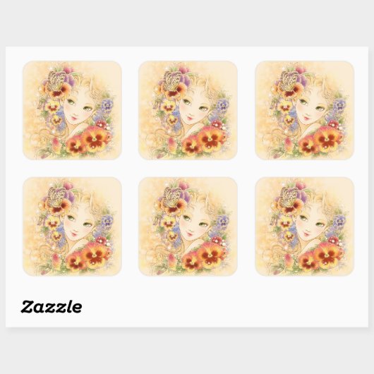 Pansy Square Sticker (Vel)