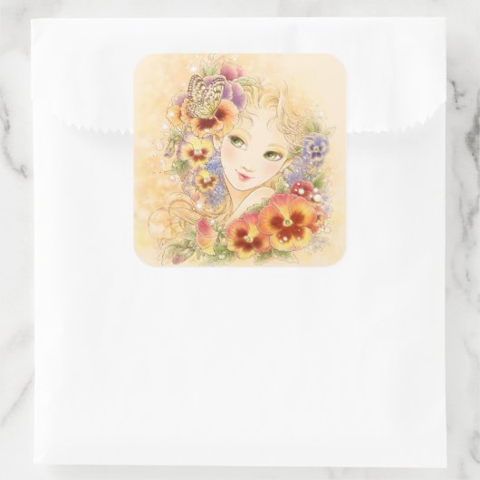 Pansy Square Sticker (Tas)