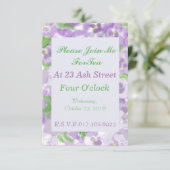 Pansy Tea Invitation Kaart (Staand voorkant)
