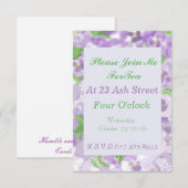 Pansy Tea Invitation Kaart (Voorkant / Achterkant)