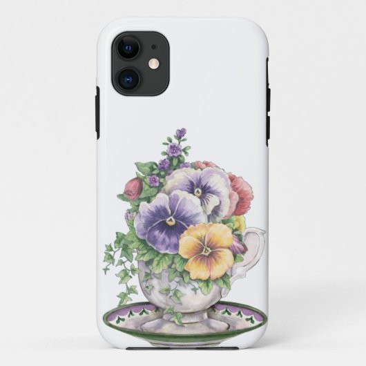  Pansy Teacup iPhone Hoesje (Achterkant)