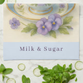 Pansy Teacup Tea Towel | Yes Please Milk & Sugar Theedoek (Gevouwen)