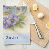 Pansy Teacup Tea Towel | Yes Please Milk & Sugar Theedoek (Quarter Fold)