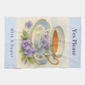 Pansy Teacup Tea Towel | Yes Please Milk & Sugar Theedoek (Horizontaal)