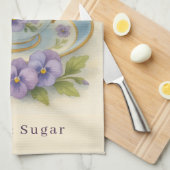 Pansy Teacup Theedoek | Yes Please Milk & Sugar (Quarter Fold)