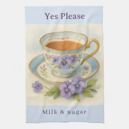 Pansy Theekop Theedoek – Vintage Melk & Suiker Keu