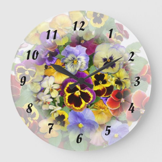 Pansy Time ~ Clock Grote Klok (Voorkant)