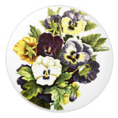   Pansy Tuin Bloemen Patroon Keramische Knop (Voorkant)
