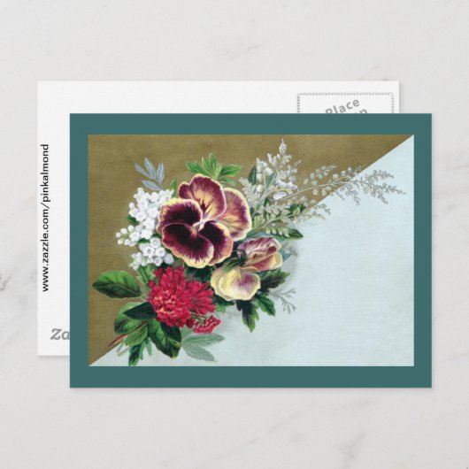 Pansy Tussie-Mussie Briefkaart (Voorkant / Achterkant)