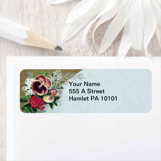 Pansy Tussie Mussie Etiket (Insitu)