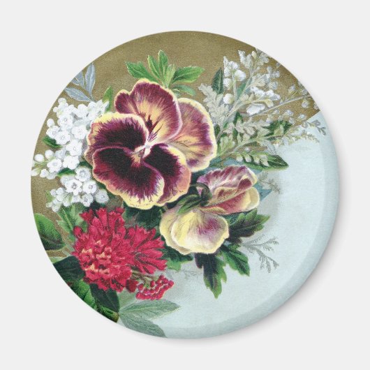 Pansy Tussie-Mussie Magneet (Voorkant)