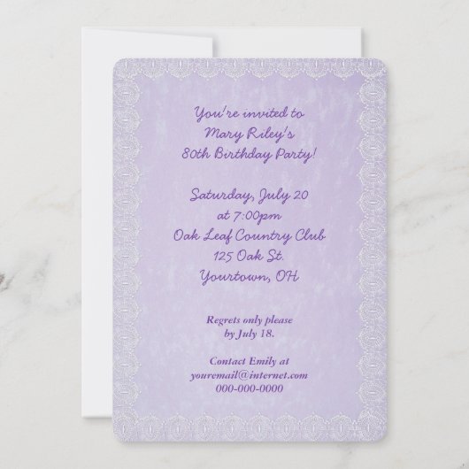 Pansy verjaardagsfeestje kaart (Achterkant)