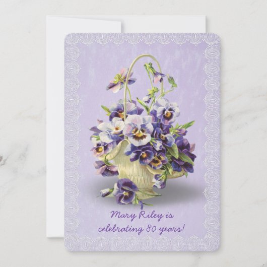 Pansy verjaardagsfeestje kaart (Voorkant)