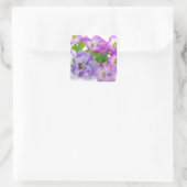 pansy vierkante sticker (Tas)