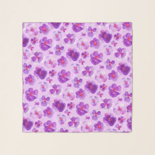 Pansy viola paarse waterverf kunstpatroon sjaal