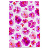 Pansy viola roze wit waterverf kunst geschenktas medium cadeauzakje (Voorkant)