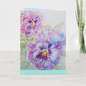 Pansy Viola violas Violet floral paars Waterverf Kaart (Achterkant)