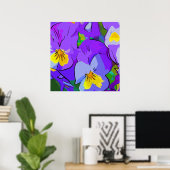 Pansy violet en geel poster (Thuiskantoor)