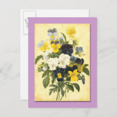 Pansy Violets Botanical Art Briefkaart (Voorkant / Achterkant)