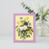 Pansy Violets Botanical Art Briefkaart (Staand voorkant)