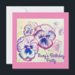 Pansy Viooltjes Paarse Bloem Bloemstuk Roze Verjaa Kaart<br><div class="desc">Iris Irissen Paarse Bloem Bloemstuk ontwerp,  met een volledig aanpasbare naam. Ontworpen vanuit een van mijn originele bloementuin foto's & mijn originele schrijven,  geniet ervan!</div>