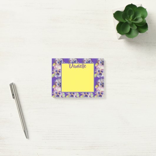 Pansy Waterverf Art Vrouwen Naam Post it Notes (Kantoor)
