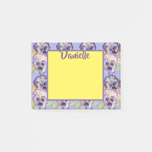 Pansy Waterverf Art Vrouwen Naam Post it Notes (Voorkant)