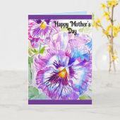 Pansy Waterverf Bloem Bloemen Moederdag Kaart (Gele Bloem)