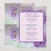 Pansy Waterverf Bloemen Bloemen Bloemen Huwelijksu Kaart (Voorkant / Achterkant)