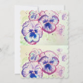 Pansy Waterverf Bloemen Bloemen Bloemen Huwelijksu Kaart (Achterkant)