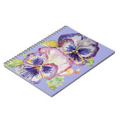 Pansy Waterverf Floral Pattern on Lila Lavender Notitieboek (Linkerzijde)