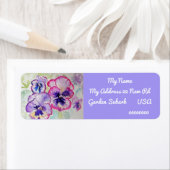 Pansy Waterverf Flower Return-adreslabels Etiket (Insitu)