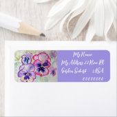Pansy Waterverf Flower Return-adreslabels Etiket (Insitu)
