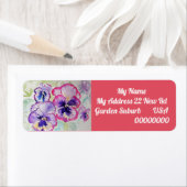 Pansy Waterverf Flower Return-adreslabels Etiket (Insitu)
