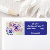 Pansy Waterverf Flower Return-adreslabels Etiket (Insitu)