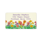 Pansy Waterverf Flowers Rainbow-kleuren Etiket (Voorkant)