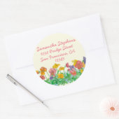 Pansy Waterverf Flowers Retouradres Ronde Sticker (Envelop)