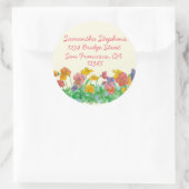 Pansy Waterverf Flowers Retouradres Ronde Sticker (Tas)